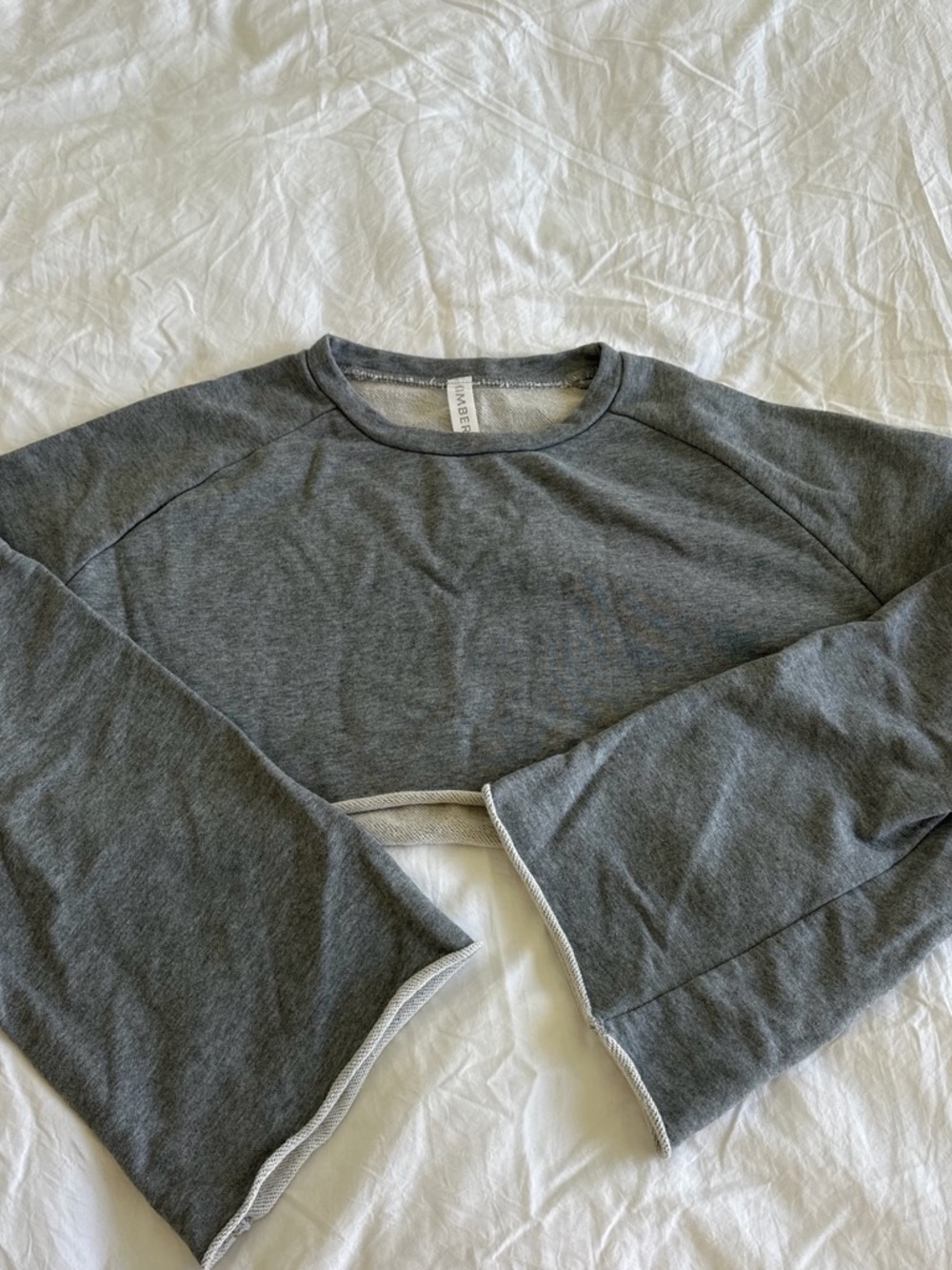 Women's Charcoal Gray Cropped Crewneck Sweatshirt